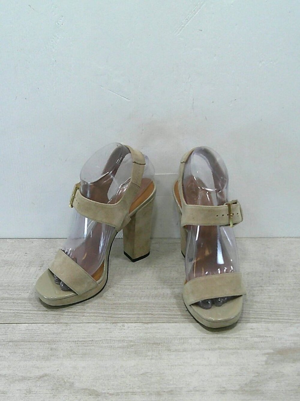 Calvin Klein Bette Clay / Greyish Platform Open-toe Sandals Block Heel Size 7 - Picture 2 of 13